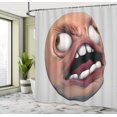thumbnail image 5 of Ambesonne Humor Shower Curtain, Angry Rage Meme Guy Fun, 69"Wx84"L, Coral and Pearl, 5 of 5