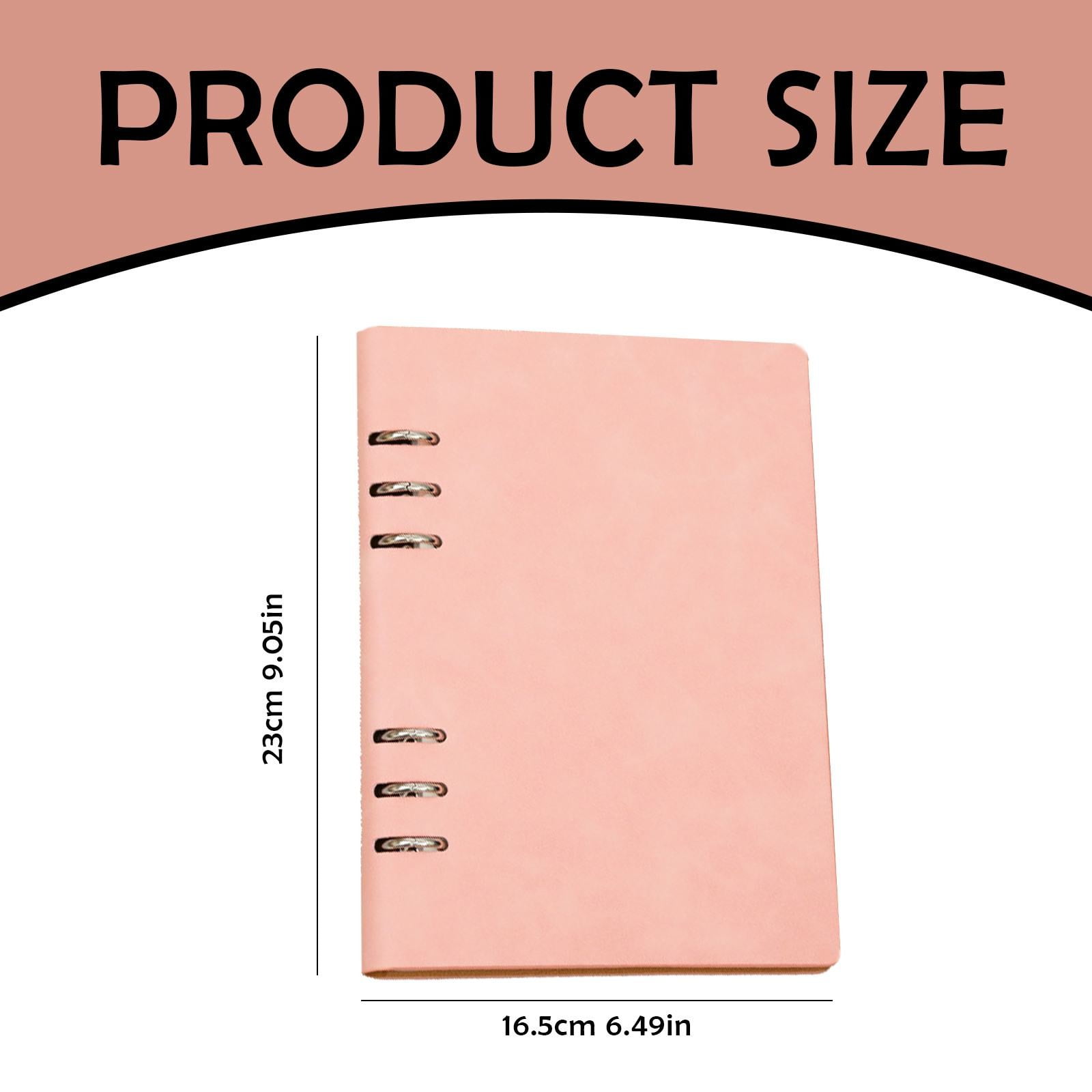 AUDeals A5 Size Refillable PU Leather 6-Ring Binder, Business Notebook with Ruled Loose-Leaf Paper and Magnetic Buckle Closure, Professional Organizer for Office and Meetings
