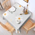 thumbnail image 4 of 52x52in(132x132cm) Square Tablecloth, Waterproof Polyester Table Cover, Wrinkle Resistant & Washable Fabric for Dining, Kitchen, Picnic, Daisy Flowers Print, 4 of 6