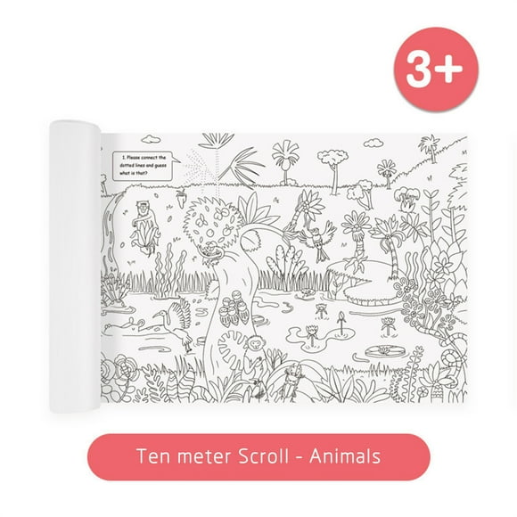 LSLJS Giant Forest Coloring Poster Cute Art Painting Sea Paper Coloring Banner10M Wall Decoration for Sunday School Group Activity Home Party Supplie