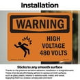 thumbnail image 3 of High Voltage 480 Volts With Symbol OSHA WARNING Vinyl Decal Label 24 Inch x 18 Inch - 10 Pack, 3 of 6