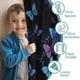 thumbnail image 3 of Blackout Kids Curtains,Black Blue Purple Butterfly Pattern Childrens Insulated Curtains Set Of 2,Bedroom Essentials,Toddler Room Decor 42"x54", 3 of 5