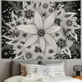 thumbnail image 2 of Creowell  Bohemian Tapestry Wall Hanging, Beige White Floral Tapestry with Dotted Daisy Medallion Print Bedroom Boho Hippie Home Decor 40x30inch, 2 of 6
