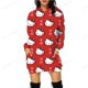 thumbnail image 3 of Vestido largo con capucha para mujer, informal, holgado, con estampado de Hello Kitty, sudadera con capucha y bolsillo de manga larga para mujer, 3 of 5