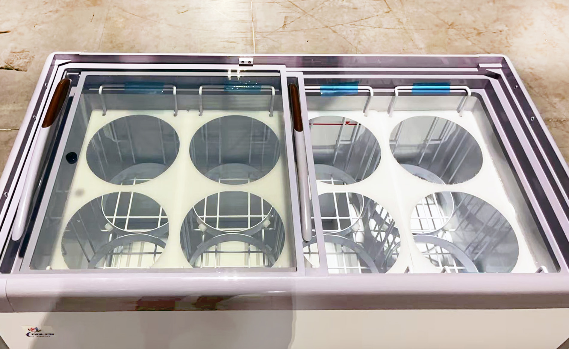 49" NSF Ice Cream Dipping Cabinet Freezer with Sliding Glass Top, 14-Tub Capacity (8 Display + 6 Storage), Commercial Ice Cream Freezer