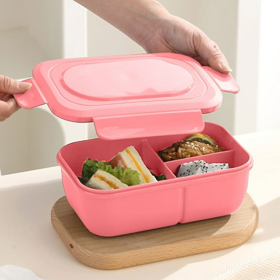 Waveable Bento Lunch Box, 3-compartment Food Storage Container with Sesolution Lid, & Leak-proof for Easy Meal Prep, Ideal for Adults, Minors, Educational, Work, and On-the-go Thy Eating