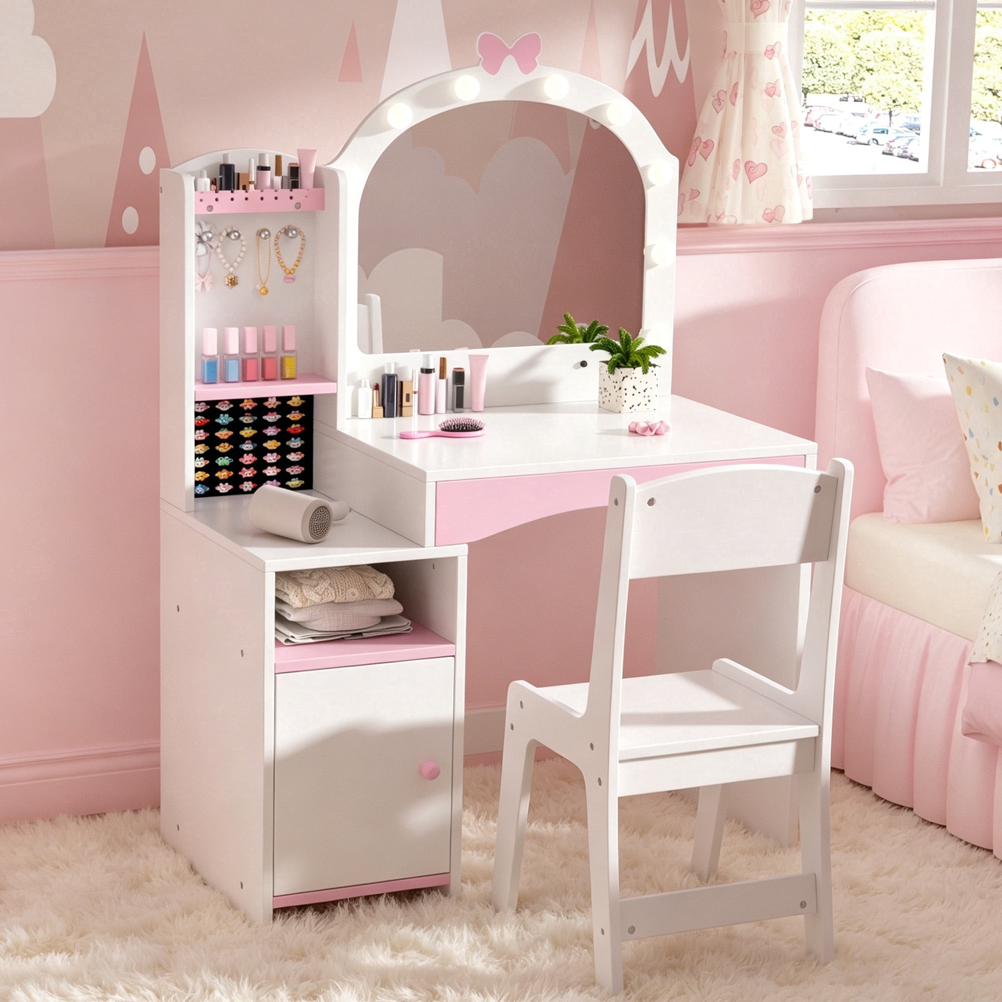 Teamson Kids Fashion Zebra Prints Gisele Vanity Table and Stool