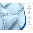 thumbnail image 3 of HNB Store 3pc Duvet Cover Set | Microfiber Made | King/Cal-King Size Duvet Cover with 2 Pillowcases | Light Blue | Diamond Ruffle, 3 of 7