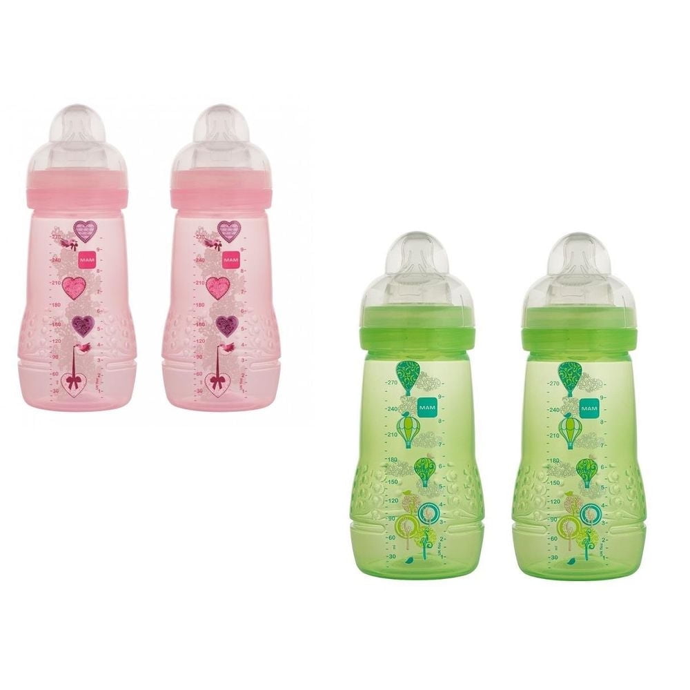 Mam 9 oz. Baby Bottles 2Pack, Colors May Vary