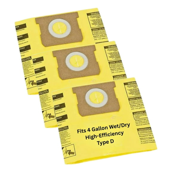 VacBagsUSA® High-Efficiency Replacement Dust Collection Bags for Shop Vac Bag® 4 Gallon