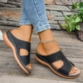 thumbnail image 6 of KEVCHE Orthopedic Sandals Women Summer Wedge Slip On Sandals, Adjustable Arch Support Breathable Walking Slides, Plantar Fasciitis Comfortable Casual Beach Footwear, 6 of 6