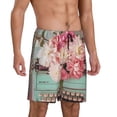 thumbnail image 2 of Sikiie Vintage Typewriter Floral Mens Pajama Shorts, Lounge Pant, Men's shorts，Sleep Pj Shorts for Men-XX-Large, 2 of 6