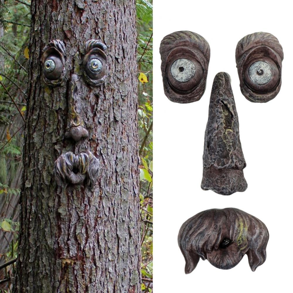 Funny Resin Old Man Tree Hugger Ghost Face Facial Feat Tree Faces Decor Outdoor 