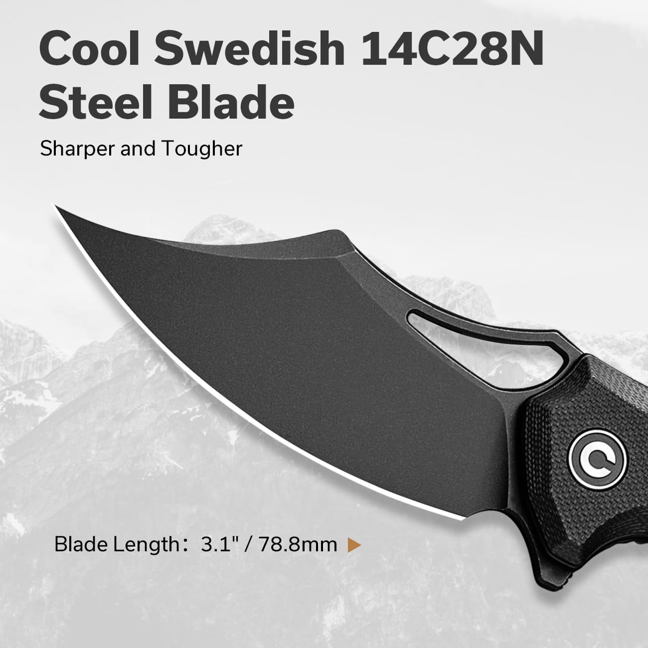 CIVIVI Chiro Pocket Knife for EDC, Folding Knife with Flipper 3.1" 14C28N Blade G10 Handle, Utility Knife for Men Women C23046-1