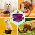 thumbnail image 4 of Collapsible Silicone Pet Bowl with Carabiner for Pets, Orange, 4 of 7