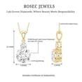 thumbnail image 5 of Rosec Jewels Certified Moissanite Pendant Necklace for Women - D-VS1 Quality - 2 Stone Necklace - Ready to Gift with Jewelry Box, 14K Yellow Gold, 5 of 7