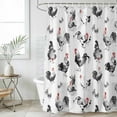 thumbnail image 4 of Farmhouse Chicken Bathroom Shower Curtains with 12 Hooks Polyester Waterproof Shower Curtain for Stalls and Bathtubs Retro Pastoral Feathers Animal Decorative Bathroom Privacy Curtain 72x96 Inches, 4 of 9