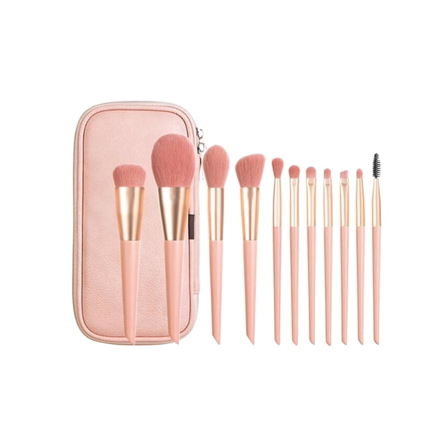11 juegos de brochas de maquillaje, brocha para polvos, brocha para sombra de ojos, brocha para labios, etc. Wmkox8yii hjk1384