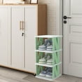 thumbnail image 6 of AuroraX Stackable Shoe Rack 4 Tier Tower Small Narrow Shoe Rack Organizer Green Space-Saving Sturdy Corner Free Standing Shoe Storage Organizer for Closet,Entryway,Door, 6 of 6