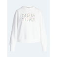 thumbnail image 5 of Free Assembly Women's and Women's Plus New York Embroidered Shrunken Sweatshirt, Sizes XS-4X, 5 of 5