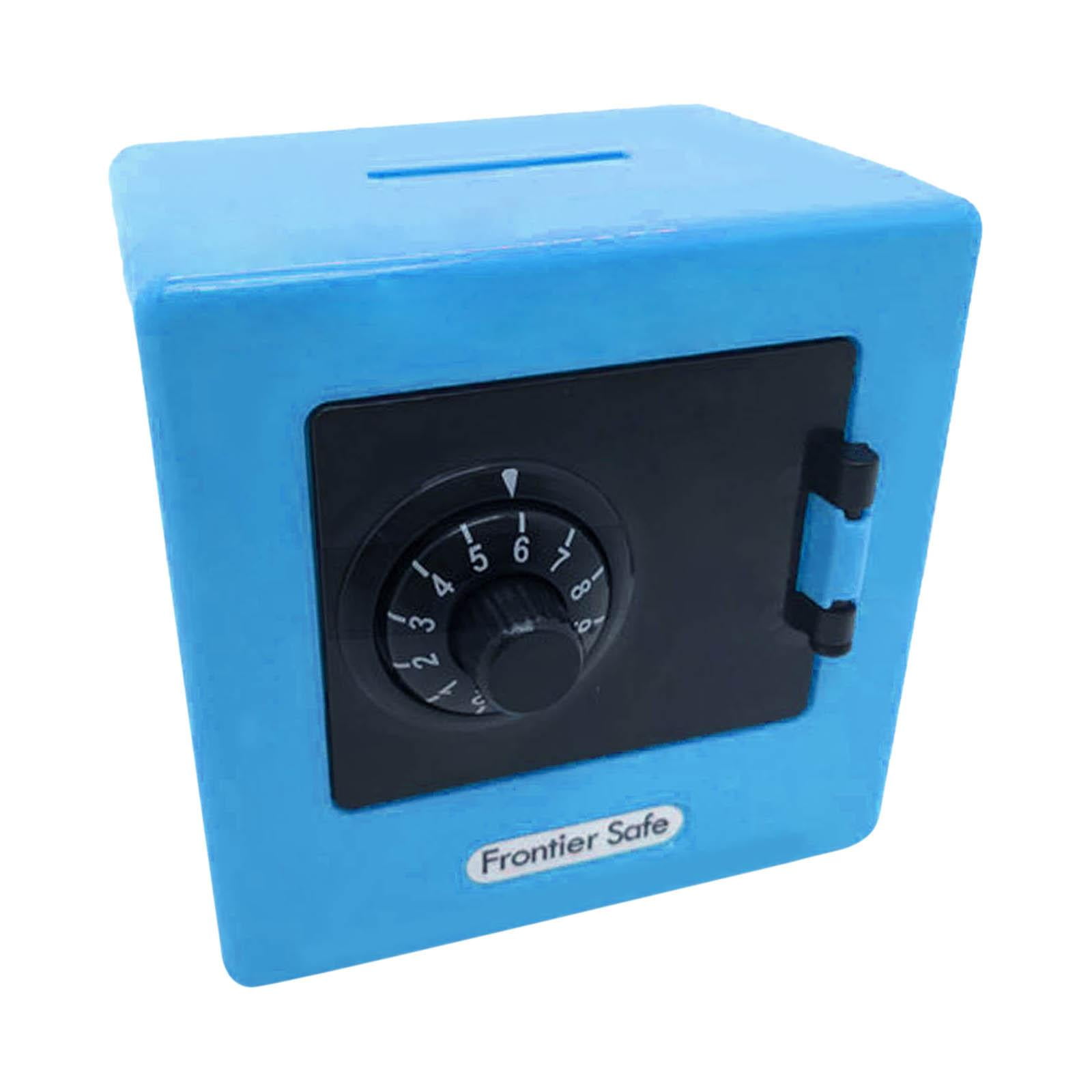 Safe Coin Money Box Piggy Bank with Combination Lock for Home Security Blue 
