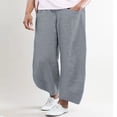 thumbnail image 2 of qolati Women's Cotton Linen Pants Lightweight High Waisted Wide Leg Palazzo Pant Comfy Casual Loose Lounge Trousers with Pocket, 2 of 6