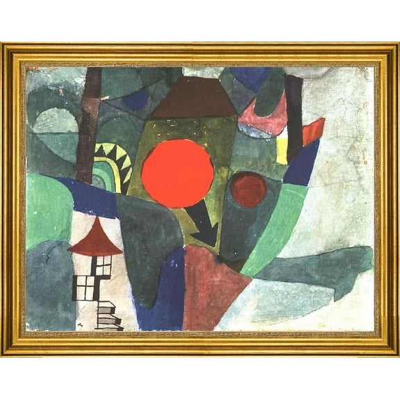 Paul Klee With the Setting Sun - 18" x 24" Framed Premium Canvas Print