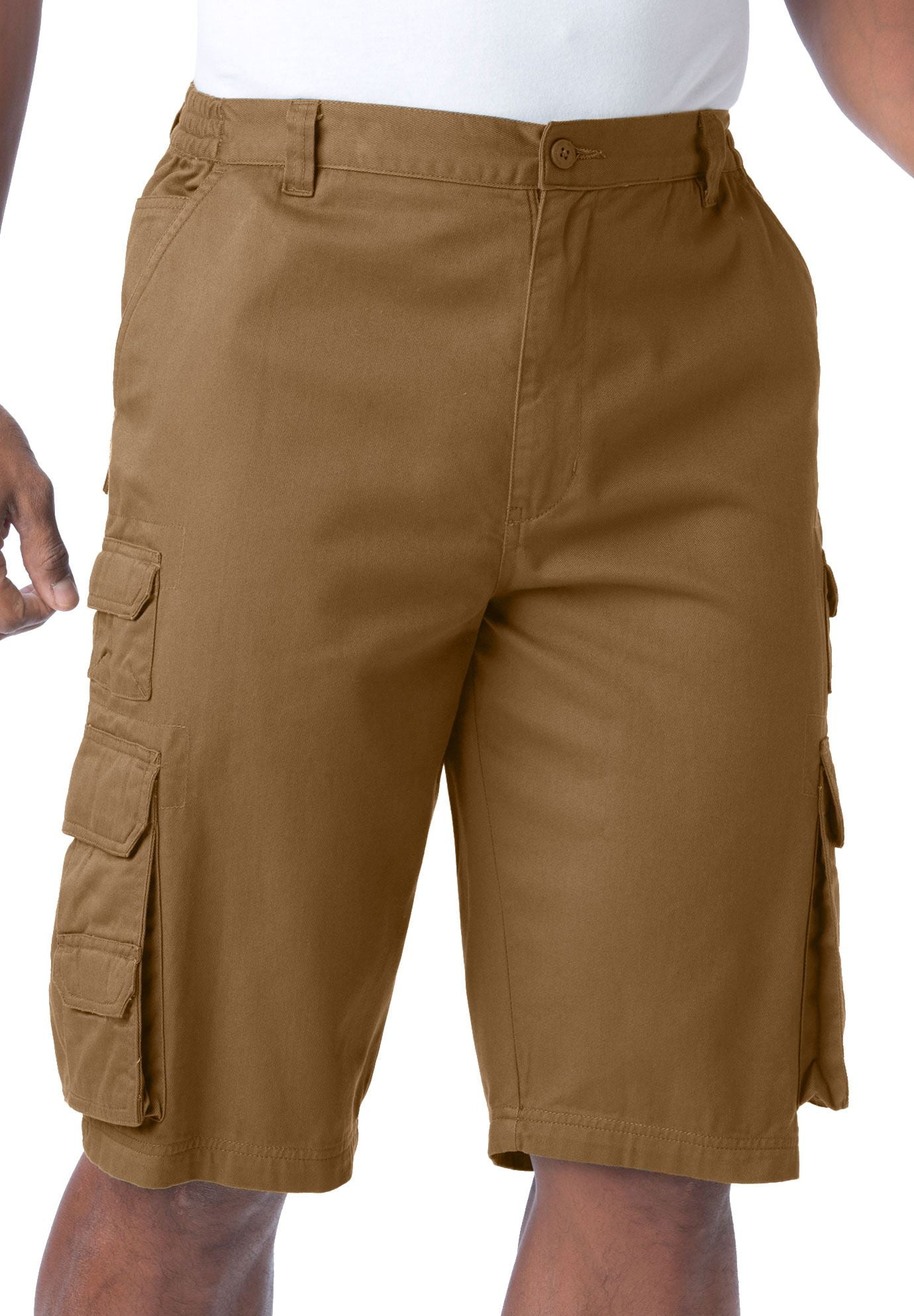 Boulder Creek by Kingsize Mens Big /& Tall 12 Side-Elastic Stacked Cargo Pocket Shorts