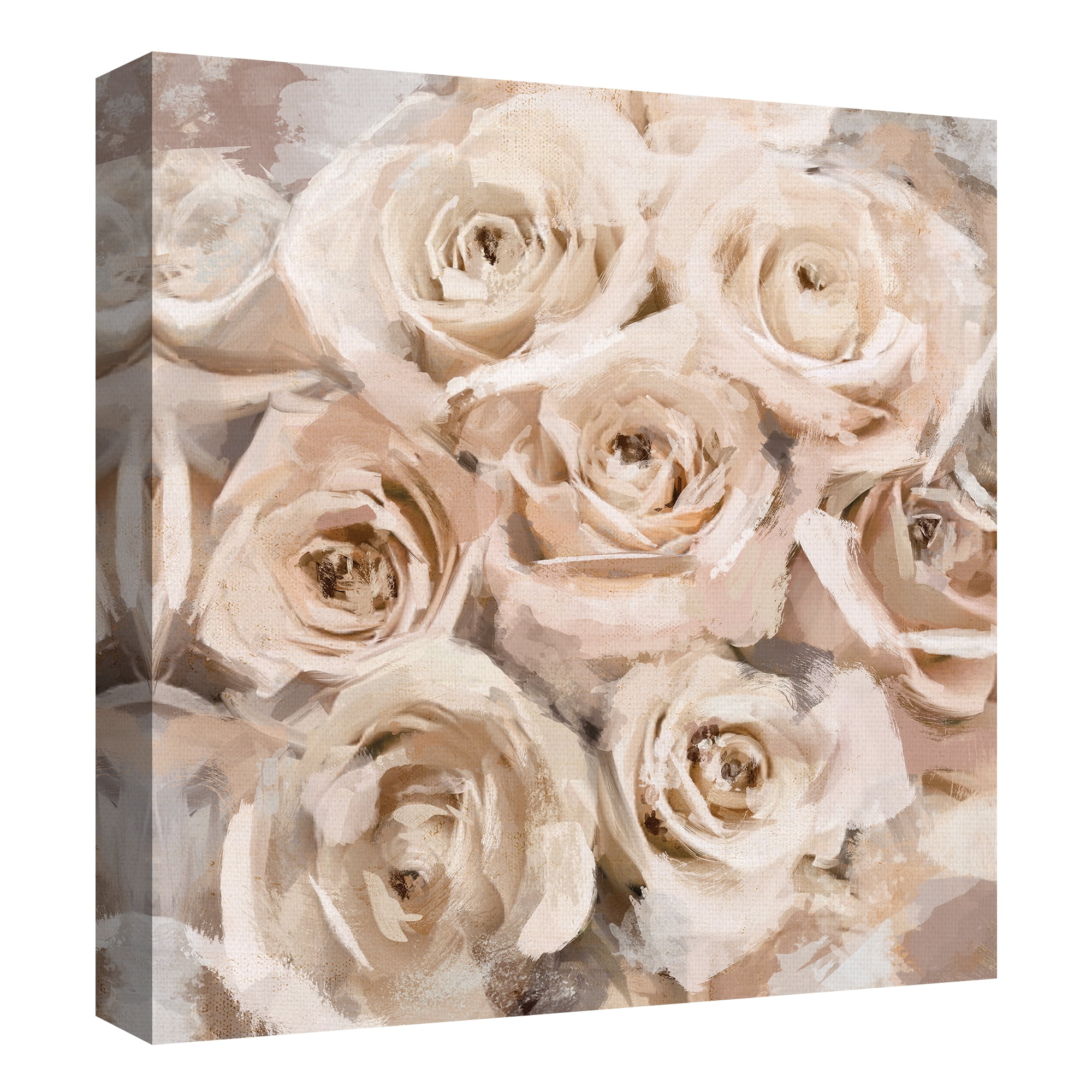 Masterpiece Art Gallery Paper Roses Coral by Studio Arts Canvas Art Print