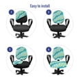 thumbnail image 4 of Floral Office Chair Slipcover, Continuous Abstract Cutsy Flowers Spring Inspired Theme Print, Protective Stretch Decorative Fabric Cover, Standard Size, Pale Yellow Sea Blue, by Ambesonne, 4 of 5
