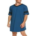 thumbnail image 3 of Pyjama pour Homme Décontracté à Manches Courtes, Longue Chemise de Nuit, Doux, Tenue de Nuit Décontractée, 3 of 6