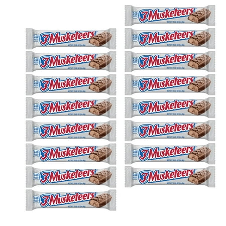 RADYAN 3 Musketeers Milk Chocolate Candy Bars, Full Size, 16-Count, 1.92-oz per Bar