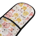 thumbnail image 2 of Dailycode Double Sided Oven Mitt with Loop Heat Resistant Kitchen Long Potholders 7" x 35" Watercolor Cat Heads, 2 of 6