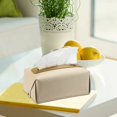 thumbnail image 5 of Funda decorativa moderna para caja de pañuelos, cubierta de piel sintética reforzada con tablero de fibra de alta densidad para un almacenamiento elegante y un fácil reemplazo en el tocador del baño, 5 of 5