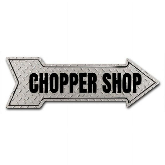 SignMission 6 x 18 in. Indoor & Outdoor Decor Direction Sticker Vinyl Wall Decals - Chopper Shop - 24 in.