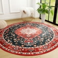 thumbnail image 2 of TWINNIS Round Boho Rug for Living Room Persian Rug Vintage Round Area Carpet for Bedroom,Red,5'x5', 2 of 7