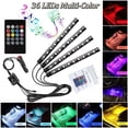 thumbnail image 1 of Car LED Strip Light for Cars,36 LED Car Interior Lights 12V Multicolor RGB Interior Car Atmosphere Neon Lights Under Dash Lighting Kit with Music Sounds Activated Wireless Remote Control (12V,36 Leds), 1 of 7