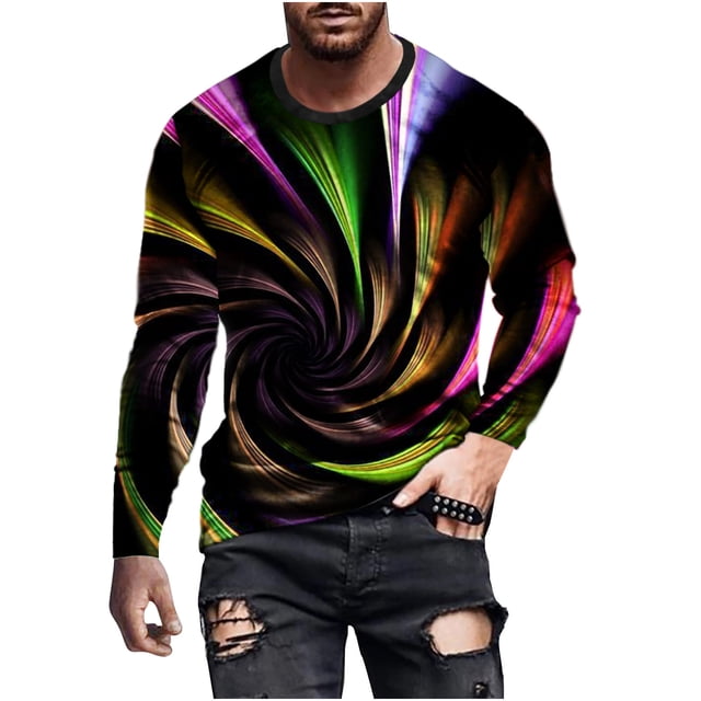 CEHVOM T-Shirt Décontracté à Manches Courtes et Col Rond pour Hommes, Imprimé 3D, en Solde