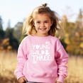 thumbnail image 4 of Young Wild & Three 3rd Birthday Sweatshirt for Girls Pink Sweatshirt 4T, 4 of 4
