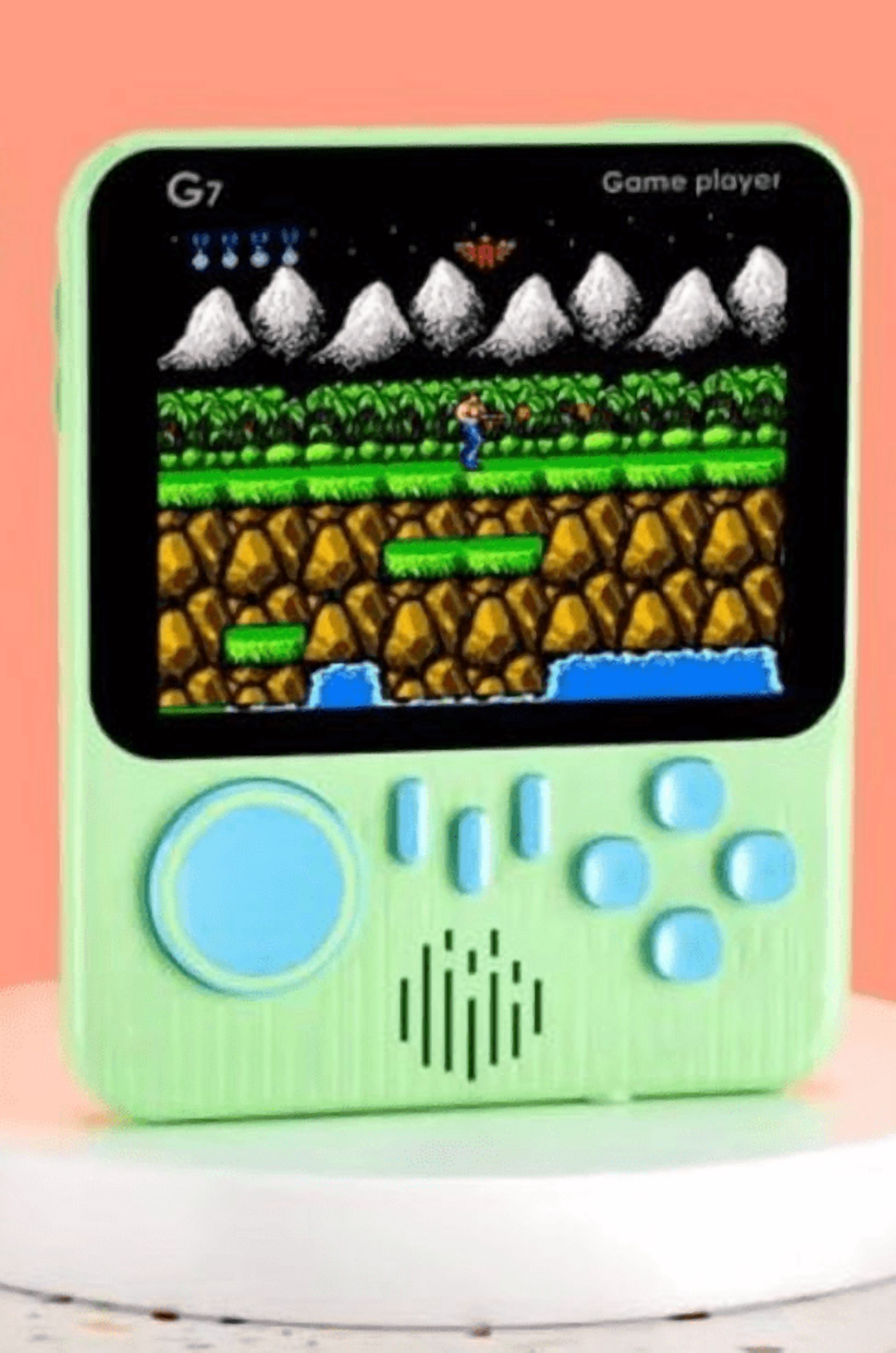 Portable Game Console 600 Classic Games 3.5" Screen Green