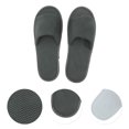 thumbnail image 3 of Unique Bargains 1 Pair Disposable Slippers Foldable Breathable Mesh Hotel Slippers Gray, 3 of 5