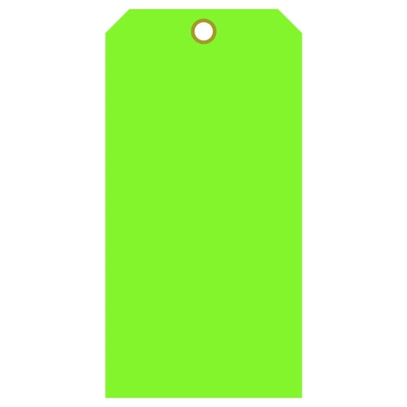 2 x 4 Fluorescent Green Plastic Waterproof tags 100 per pack