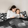 thumbnail image 4 of Homewish Vintage Checkerboard Twin Comforter Sets,Abstract Artwork Bedding Set,Black White,Black Reversible,2-Piece,1 Comforter and 1 Pillowcase, 4 of 7
