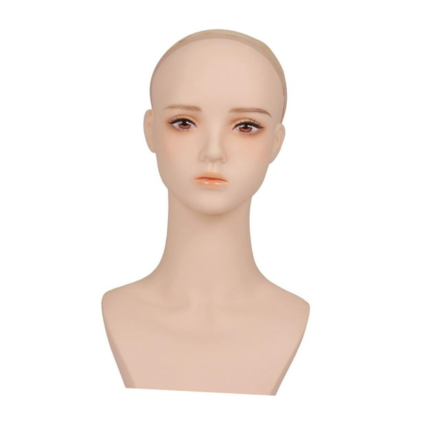 Cabeza de maniquí femenino para hacer collares, pelucas y peinados. Cabeza de entrenamiento para el cabello. estilo A