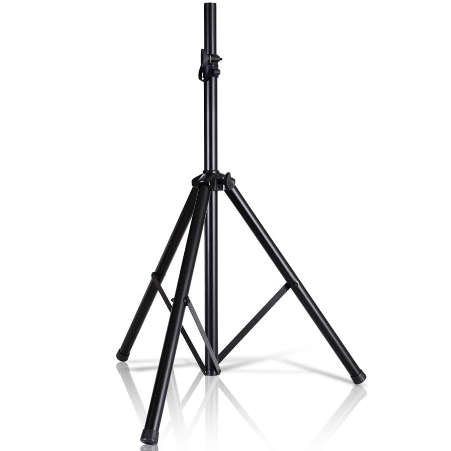 Universal Speaker DJ Stand Mount Holder - Heavy Duty Tripod w/ Adjustable Height from 72” to 40” and 35mm Compatible Insert - Easy Mobility Safety PIN and Knob Tension Locking for Stability