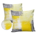 thumbnail image 2 of Outdoor Throw Pillow Cover Modern Abstract Geometric Art Waterproof Cushion Covers 2 Pack Yellow Grey Color Blocks Graffiti Pillow Cases Home Decoration for Patio Garden Couch Sofa, 2 of 7