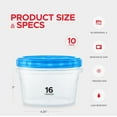 thumbnail image 3 of ZZ 6 Pack Leakproof Freezer Containers for Food with Twist Top Lids - 32 Oz BPA Free Reusable Plastic, 3 of 6