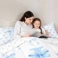 thumbnail image 5 of Erosebridal Ribbon Bowknot 7pcs Bedding Comforter Set For Girls,Blue Bowtie Letter L Initial Queen Bedding Sets,Reversible, 5 of 7