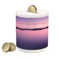 thumbnail image 1 of Lake Piggy Bank, Calm Lake After Sun Disappeared with Evening Skyline Tranquil Nature Inspired Print, Ceramic Coin Bank Money Box for Cash Saving, 3.6" X 3.2", Purple, by Ambesonne, 1 of 4