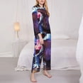thumbnail image 3 of Pofeuu Colorful Frog Among Flowers Print Womens Pajamas Set Long Sleeve Sleepwear Button Down Nightwear Soft Pj Lounge Sets Button Down Pajamas Women-Small, 3 of 7